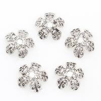 Lo zinco in lega tallone Cap, lega in zinco, Fiore, placcato argento antico, 10*4mm, Foro:Appross. 2mm, 2Borsesacchetto/lotto, Appross. 1000PC/borsa, Venduto da lotto