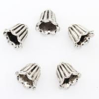 Cink Alloy Perla Cap, Cvijet, starinski srebrne boje pozlaćen, 11*10mm, Rupa:Približno 2mm, 2Torbe/Lot, Približno 285računala/Torba, Prodano By Lot