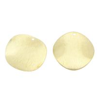 Colgantes de la joyería de cobre amarillo, metal, cepillado, dorado, libre de níquel, plomo & cadmio, 25x25x1mm, agujero:aproximado 1mm, 100PCs/Bolsa, Vendido por Bolsa