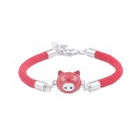 cupronickel bracelet, avec corde en nylon, avec 4cm chaînes de rallonge, cochon, goutté d'époxy, unisexe & styles différents pour le choix, protéger l'environnement, sans nickel, plomb et cadmium, 160mm, Longueur Environ 6.3 pouce, 2Strandstoron/lot, Vendu par lot