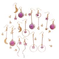 Zinc Alloy Oorbel Set, Stud Oorbel & oorbel druppel hanger & oorbel, gold plated, voor vrouw, meer kleuren voor de keuze, nikkel, lood en cadmium vrij, Verkocht door Stel