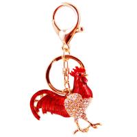 Zinc Alloy Key Clasp with Czech Rhinestone Animal plated Unisex nickel lead & cadmium free Sold By Strand