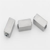 Billes en acier inoxydable, rectangle, couleur originale, 8x8x18mm, Trou:Environ 2.5mm, Environ 100PC/PC, Vendu par PC