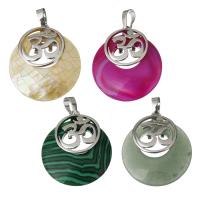 Brass Jewelry Pendants with Gemstone nickel lead & cadmium free Approx Sold By PC