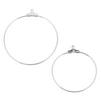 Componente di orecchino Hoop in acciaio inox, formato differente per scelta, colore originale, Appross. 100PC/lotto, Venduto da lotto