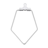 Componente di orecchino Hoop in acciaio inox, Motivo geometrico, colore originale, 23x37x1.50mm, Foro:Appross. 1mm, Appross. 100PC/lotto, Venduto da lotto