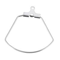 Rustfrit stål Hoop Earring Component, Stainless Steel, Geometrisk mønster, oprindelige farve, 27x27.50x2mm, Hole:Ca. 1mm, Ca. 100pc'er/Lot, Solgt af Lot