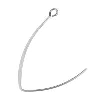 Rustfrit stål Hoop Earring Component, Stainless Steel, oprindelige farve, 30x42.50x1mm, Hole:Ca. 2.5mm, Ca. 100pc'er/Lot, Solgt af Lot