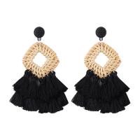 Bambú Tassel Earring, le Caddice, do bhean, dathanna níos mó le haghaidh rogha, 85*35uff4duff4d, Díolta De réir Péire