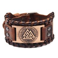 Kunstleer Armband, met Zinc Alloy, plated, Vintage & voor de mens, meer kleuren voor de keuze, 275x40mm, Verkocht door PC