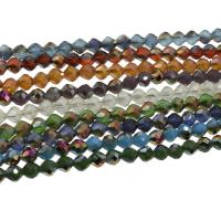 Kristal kralen, kleurrijke vergulde, meer kleuren voor de keuze, 6x6mm, 100pC's/Strand, Per verkocht Ca 23.22 inch Strand