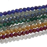 Crystal perle, Kristal, šarene pozlaćen, faceted & mat, više boja za izbor, 8x8mm, 72/Strand, Prodano Per Približno 22.04 inčni Strand