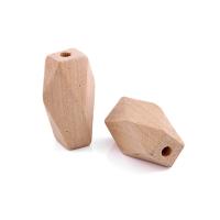 Holz Europäische Großlochperlen, facettierte, 40x23mm, Bohrung:ca. 4mm, 10PCs/Menge, verkauft von Menge