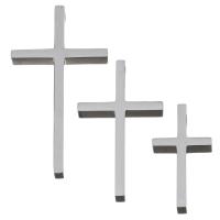 Roestvrij staal Cross Hangers, Oversteken, verschillende grootte voor keus, oorspronkelijke kleur, Gat:Ca 3.5mm, Verkocht door Strand