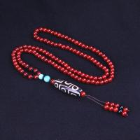 Red Agate Tröja halsband, för kvinna, röd, 720mm, Såld Per Ca 28.3 inch Strand