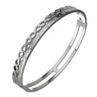 Bracelet en acier inoxydable, avec chiffre romain & pour femme, couleur originale, 7mm, Diamètre intérieur:Environ 60x47mm, Vendu par PC