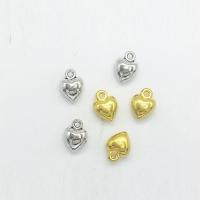 Pendentifs coeur en alliage de zinc, Placage, plus de couleurs à choisir, protéger l'environnement, sans nickel, plomb et cadmium, 9x7x4.50mm, Trou:Environ 2mm, 100PC/sac, Vendu par sac