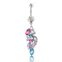 Rustfrit stål Belly Ring, 316 Stainless Steel, med Zinc Alloy, hypo allergiske & for kvinde, 5MM*1.6*11MM, Solgt af par