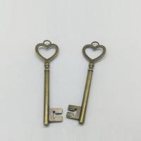 Zinc Alloy Key Pendants antique bronze color plated nickel lead & cadmium free Approx 2mm Sold By Bag