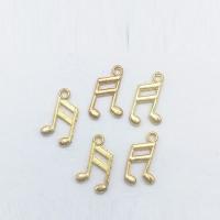 Zinek Přívěsky, Music Note, barva pozlacený, nikl, olovo a kadmium zdarma, 15x9x1mm, Otvor:Cca 2mm, 100PC/Bag, Prodáno By Bag