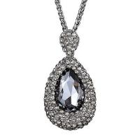 Zinc Alloy Rhinestone Pendants Teardrop plated for woman & with rhinestone nickel lead & cadmium free 65mm Sold By Strand