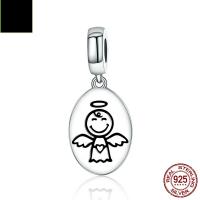 Pendentif en argent Sterling 925, Plaqué d'argent, 24x10mm, Trou:Environ 2-3mm, Vendu par PC