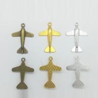 Køretøj Shaped Zinc Alloy Pendler, Airplane, forgyldt, flere farver til valg, nikkel, bly & cadmium fri, 33x24x3mm, 100pc'er/Bag, Solgt af Bag