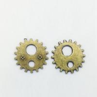 Achados de jóias da liga de zinco, Gear Wheel, banho de cor bronze antigo, níquel, chumbo e cádmio livre, 20x20x1.20mm, 100PCs/Bag, vendido por Bag