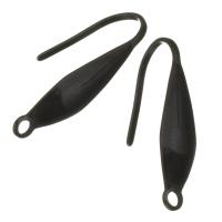 Cruach dhosmálta Hook Earwire, dubh, 4.5x21x10mm,0.8mm, Poll:Thart 1.5mm, Thart 100ríomhairí pearsanta/Lot, Díolta De réir Lot