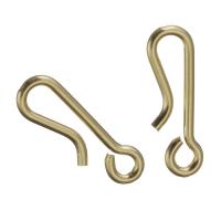 Gold-filled Hook και κούμπωμα μάτι, 14K χρυσό γεμάτο, νικέλιο, μόλυβδο και κάδμιο ελεύθεροι, 5x14x1mm, Τρύπα:Περίπου 1.5mm, Sold Με PC