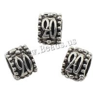 Zinklegering Sieraden Kralen, Zinc Alloy, antiek zilver plated, nikkel, lood en cadmium vrij, 9x9x7mm, Gat:Ca 6mm, 2Tassen/Lot, 250pC's/Bag, Verkocht door Lot