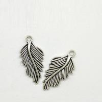 Zink Alloy Leaf Hängen, antik silver pläterad, nickel, bly och kadmium gratis, 28x15x2.50mm, Hål:Ca 2mm, 100PC/Bag, Säljs av Bag