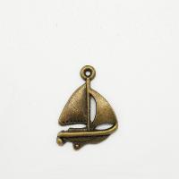 Zinklegering voertuig hangers, Zinc Alloy, Sail Boat, antiek brons plated, nikkel, lood en cadmium vrij, 23x16x2mm, Gat:Ca 1mm, 50pC's/Bag, Verkocht door Bag