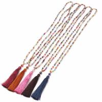 Coirníní Gloine Geansaí Necklace, le Snáithín Cadáis, tassel, stíl Bohemian & stíleanna éagsúla do rogha & do bhean, 90mm, Díolta Per Thart 29.5-31.5 Inse Snáithe