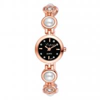 Montre bracelet de femmes, alliage de zinc, avec Plastique ABS perle & verre, Placage, pour femme & avec strass, plus de couleurs à choisir, protéger l'environnement, sans nickel, plomb et cadmium, 22x8mm, Longueur Environ 7.67 pouce, Vendu par PC