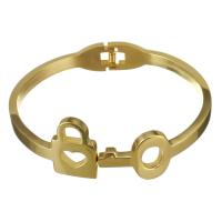 Brazalete del acero inoxidable, Cerradura y llave, para mujer, dorado, 20mm,57x50mm, Vendido por UD