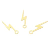 Brass Korut Riipukset, Messinki, Lightning Symbol, alkuperäinen väri, nikkeli, lyijy ja kadmium vapaa, 5x20x1mm, Reikä:N. 2mm, 100PC/erä, Myymät erä