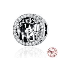 Kubický přívěsek Zirconia Micro Pave 925 Sterling Silver, Kobliha, skutečný postříbřené, micro vydláždit kubické zirkony, 11x9x11mm, Otvor:Cca 4.5mm, Prodáno By PC