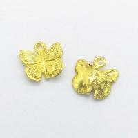 Colgantes Animales de Aleación de Zinc, Mariposa, chapado en color dorado, libre de níquel, plomo & cadmio, 12x11x1.20mm, agujero:aproximado 2mm, 100PCs/Bolsa, Vendido por Bolsa