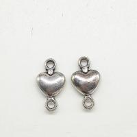 Pendentifs coeur en alliage de zinc, Plaqué de couleur d'argent, boucle de 1/1, protéger l'environnement, sans nickel, plomb et cadmium, 15x8x2.80mm, Trou:Environ 2mm, 100PC/sac, Vendu par sac