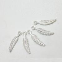 Wing Formad Zink Alloy Halsband, Feather, silver pläterad, nickel, bly och kadmium gratis, 21x5x1.50mm, Hål:Ca 1mm, 100PC/Bag, Säljs av Bag