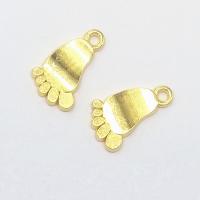 Zinc Alloy Pendler, Foot, guldfarve belagt, nikkel, bly & cadmium fri, 18x11x2mm, Hole:Ca. 2mm, 100pc'er/Bag, Solgt af Bag