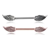 Brystvortering i rustfrit stål, 316 Stainless Steel, Wing Shape, for kvinde, flere farver til valg, 16*11*5*1.6mm, Solgt af par