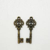 Zinc Alloy Key Pendants antique bronze color plated nickel lead & cadmium free Approx 2mm Sold By Bag