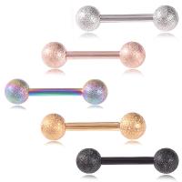 Rustfrit stål Ear Piercing Smykker, Stainless Steel, Barbell, for kvinde & frosted, flere farver til valg, 10*5*1.6mm, 5pc'er/Lot, Solgt af Lot