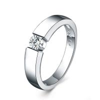 Mässing Finger Ring, med Cubic Zirconia, plated, olika storlek för val & micro bana cubic zirconia, fler färger för val, 4mm, Säljs av PC