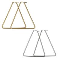 Acier inoxydable Levier Retour Earring, triangle, pour femme, plus de couleurs à choisir, 54x66mm, Environ 5pairescouple/lot, Vendu par lot