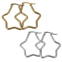 Stainless Steel Lever Terug Earring, Roestvrij staal, Ster, voor vrouw, meer kleuren voor de keuze, 30x32mm, Ca 5paren/Lot, Verkocht door Lot