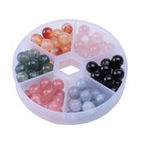 Blandet Gemstone perler, Ædelsten, med Plastic, du kan DIY, blandede farver, 8mm,80*20mm, 2kasser/Lot, 90pc'er/Box, Solgt af Lot