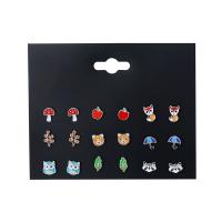 alliage de zinc Stud Set, Placage, neuf pièces & styles différents pour le choix & pour femme & émail, multicolore, protéger l'environnement, sans nickel, plomb et cadmium, 6mm,8mm,9mm, 9/fixé, Vendu par fixé